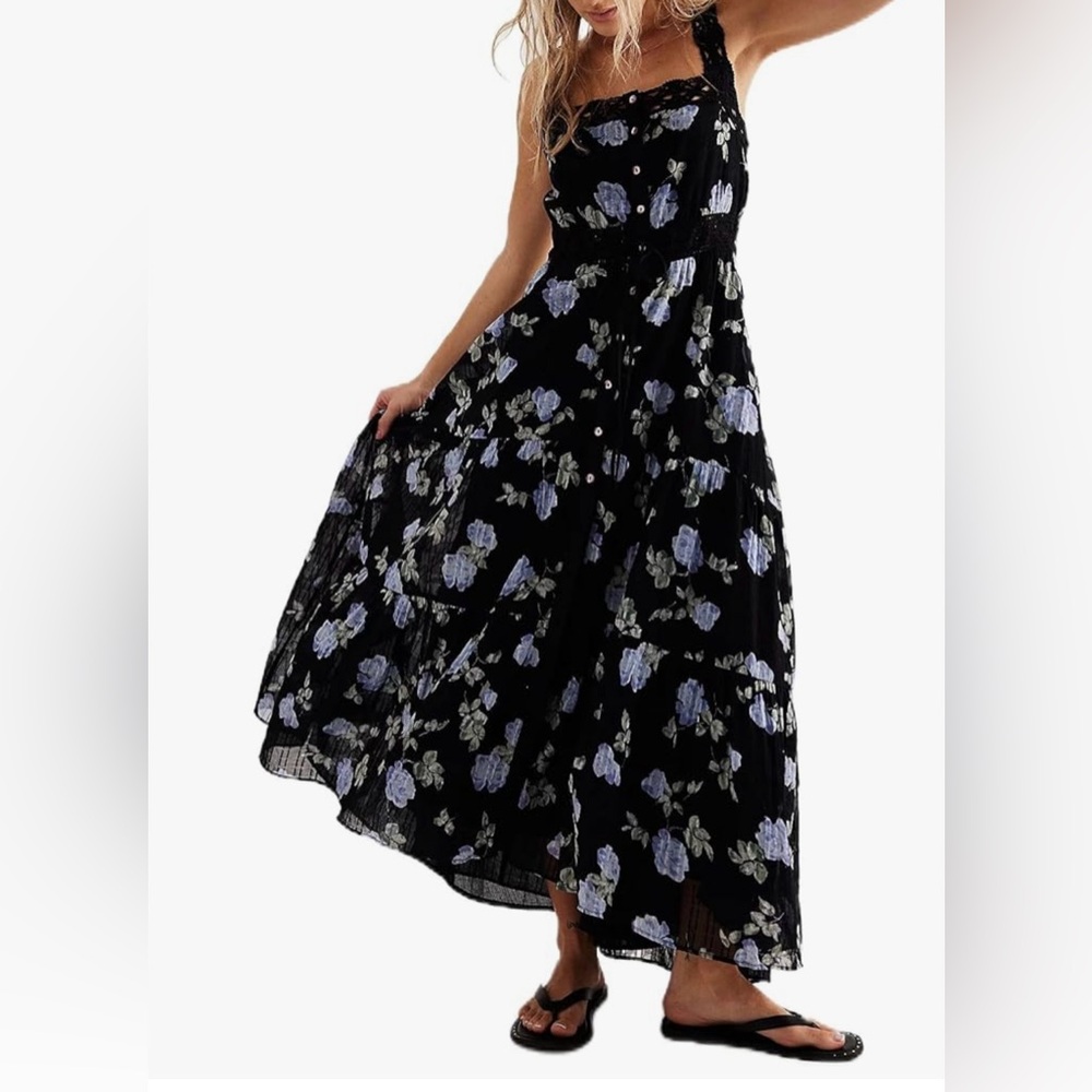 Floral Black and Blue Women's Skirt